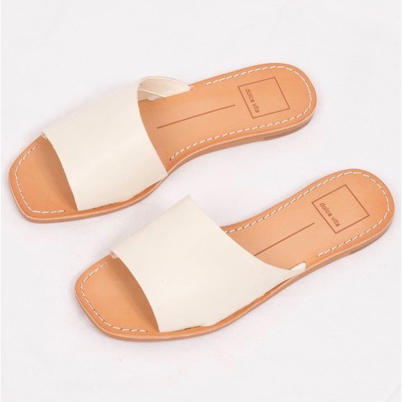 Dolce Vita Shoes - Dolce Vita Cato White Asymmetrical Slide Sandal